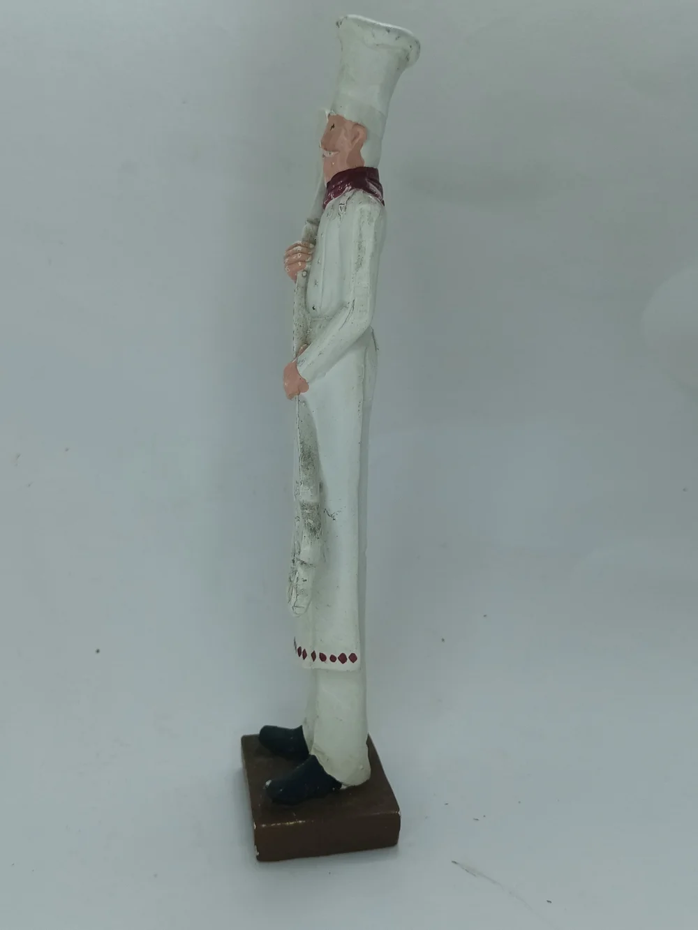 Vtg Tall Italian Skinny Chef Holding A Spoon Resin Figure/Statue Kitchen Decor